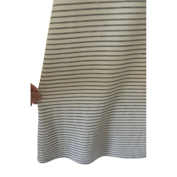 LOGO LORI GOLDSTEIN White + Gray Stripe Sleeveless Thermal Tunic Dress Top Large - Picture 5 of 7
